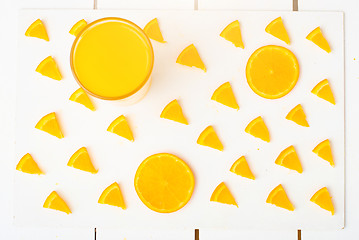 Image showing Colorful citrus fruits on the rustic white background.