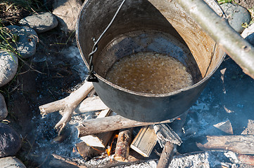 Image showing Cooking over a campfire