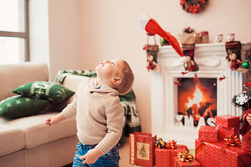 Image showing Happy family at christmas time