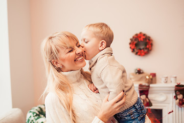 Image showing Happy family at christmas time