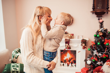 Image showing Happy family at christmas time