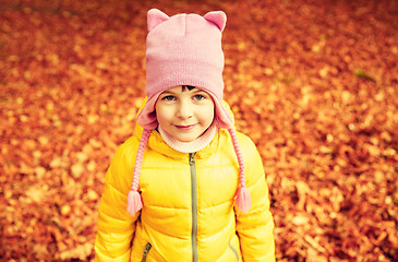 Image showing happy little girl in autumn park