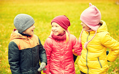 Image showing group of happy children in autumn park