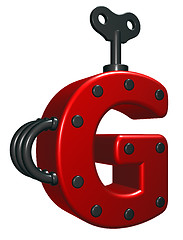Image showing letter g with decorative pieces - 3d rendering