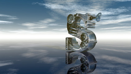 Image showing machine letter s under cloudy sky - 3d illustration
