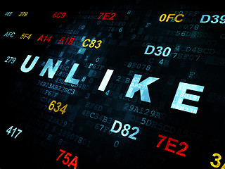 Image showing Social network concept: Unlike on Digital background