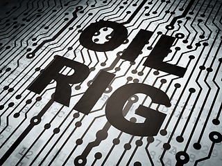 Image showing Industry concept: circuit board with Oil Rig