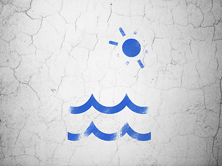 Image showing Vacation concept: Beach on wall background