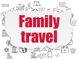 Image showing Travel concept: Family Travel on Torn Paper background