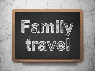 Image showing Travel concept: Family Travel on chalkboard background