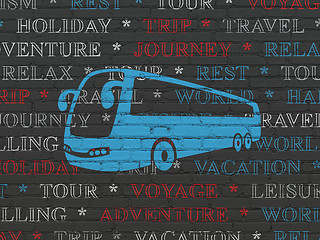 Image showing Travel concept: Bus on wall background