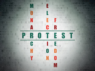 Image showing Political concept: Protest in Crossword Puzzle
