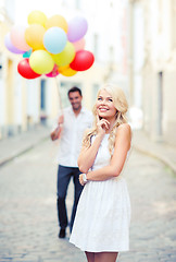 Image showing couple with colorful balloons