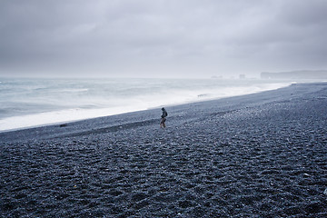 Image showing ocean beach in a storm