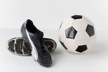 Image showing close up of soccer ball and football boots