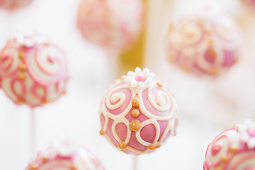 Image showing close up of cake pops or lollipops