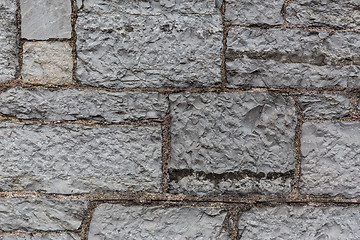 Image showing close up of old brick or stone wall background