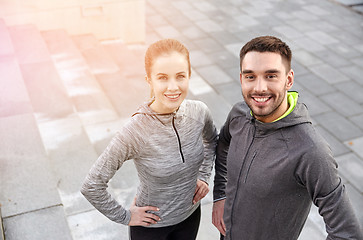 Image showing smiling couple outdoors on city street