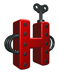 Image showing letter h with decorative pieces - 3d rendering