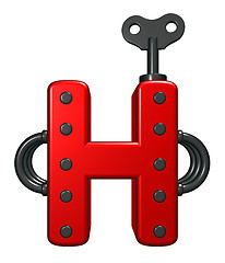 Image showing letter h with decorative pieces - 3d rendering