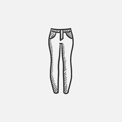 Image showing Female jeans sketch icon.