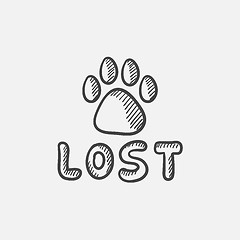 Image showing Lost dog sign sketch icon.