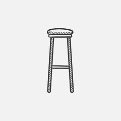 Image showing Barstool sketch icon.