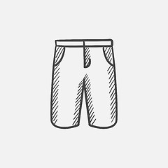 Image showing Male shorts sketch icon.