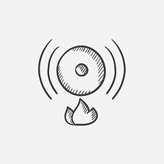 Image showing Fire alarm sketch icon.