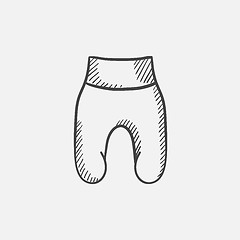 Image showing Baby romper sketch icon.