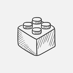 Image showing Building block sketch icon.