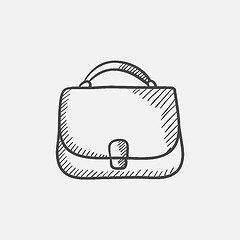 Image showing Female handbag sketch icon.