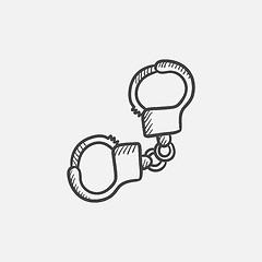 Image showing Handcuffs sketch icon.