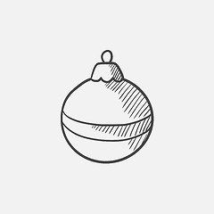 Image showing Christmas-tree decoration sketch icon.