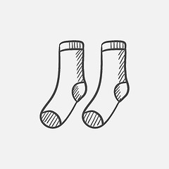 Image showing Socks sketch icon.