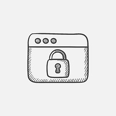 Image showing Security browser sketch icon.