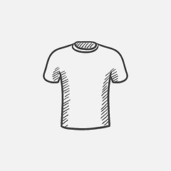 Image showing Male t-shirt sketch icon.