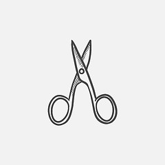 Image showing Nail scissors sketch icon.