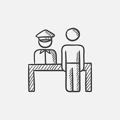 Image showing Airport security  sketch icon.