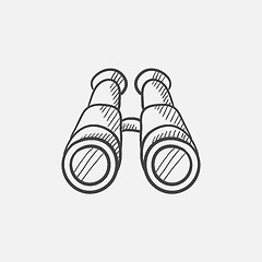 Image showing Binoculars sketch icon.