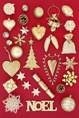 Image showing Gold Noel Christmas Decorations