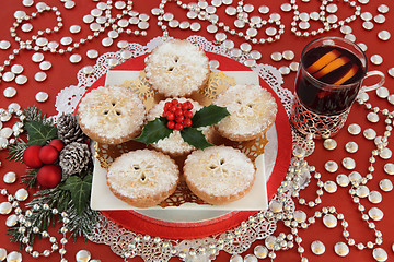 Image showing Mulled Wine and Mince Pies