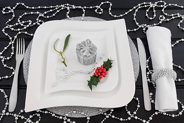 Image showing Decorative Christmas Table Setting