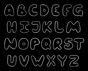 Image showing Comic chalk alphabet.