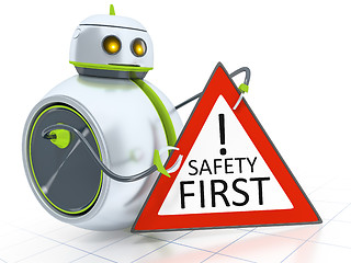 Image showing sweet little robot safety first