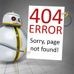 Image showing sweet little robot with a board error 404