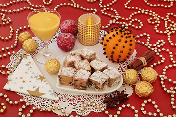 Image showing Stollen Cakes and Egg Nog