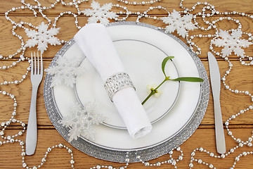 Image showing Christmas Sparkling Table Setting