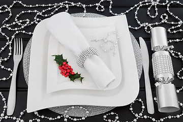 Image showing Sparkling Christmas Table Setting