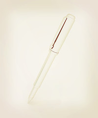 Image showing Metall corporate pen design . 3D illustration. Vintage style.